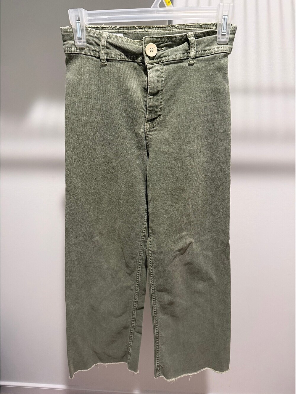 Zara Kids Olive Green Wide-Leg Jeans